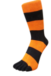 Zehensocken, Blockringel, Schwarz-Orange 35 - 41